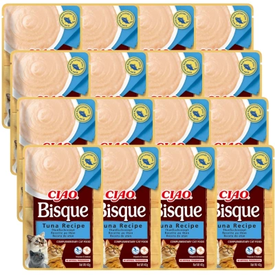 INABA Cat Ciao Bisque – Ergänzungsfuttermittel für Katzen mit Thunfischgeschmack, 12x40 g