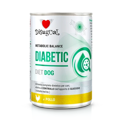 Disgual Nassfutter für Hunde, tierärztlich, DIABETIKANT, Huhn (ausgewachsen), 400 g