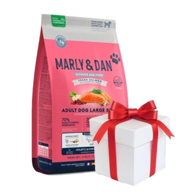 Marly & Dan Adult Dog Large Breed Fresh Salmon Holistic & Hypoallergenic 12kg Trockenfutter + Überraschung für den Hund GRATIS!