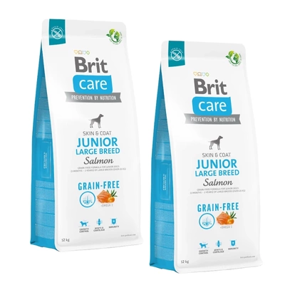 BRIT CARE Dog Getreidefrei Junior Große Rassen Lachs 2x12kg