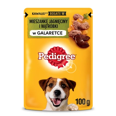 Pedigree Nassfutter für ausgewachsene Hunde mit Lamm-Gelee 6X100g  -2% RABATT AUF DAS SET