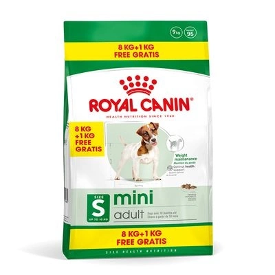 ROYAL CANIN Mini Adult 8kg +1kg Trockenfutter für ausgewachsene Hunde kleiner Rassen