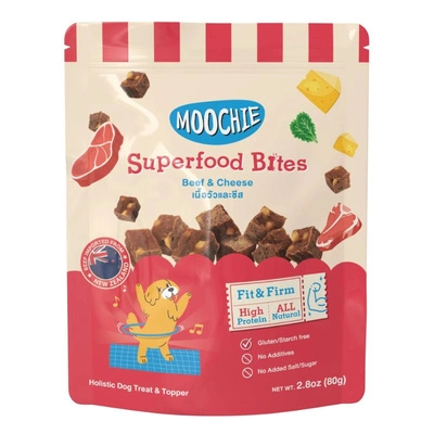 MOOCHIE Superfood Bites Beef & Cheese 80 g Hundeleckerli