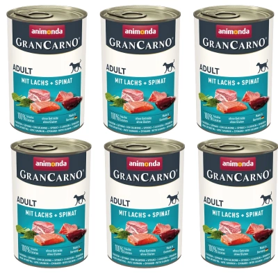 ANIMONDA GranCarno Adult Dog Geschmack: Lachs + Spinat 6x400g