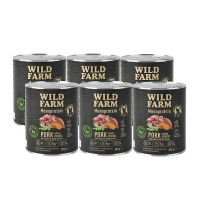 WILD FARM Monoprotein Schwein 6x800g hypoallergenes Hundefutter