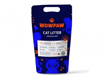 WOW PAW Bentonitstreu – geruchlos für Katzen, 5 l