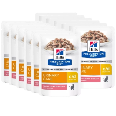HILL'S PD Prescription Diet Feline c/d Lachs 12x85g-Beutel