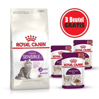 ROYAL CANIN Sensible 33 10kg + 3 Beutel Nassfutter GRATIS!!!