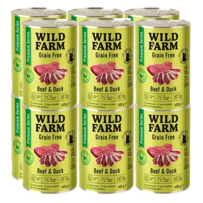 WILD FARM Premium Grain Free Rind und Ente 12x400g - getreidefreies Katzenfutter