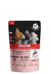 PetRepublic fein gehackte Stücke in einer delikaten Sauce Kalbfleisch 100g für Katzen