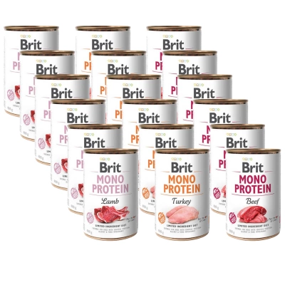 BRIT MONO PROTEIN Gemischte Geschmacksrichtungen 18x400g