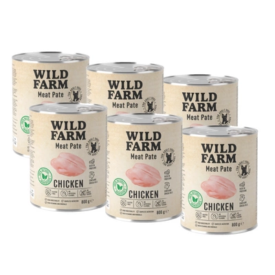 WILD FARM Pastete Huhn 6x800g glutenfreies Hundefutter