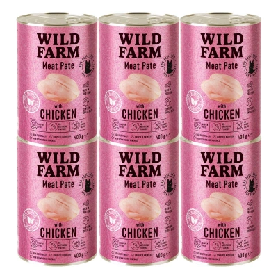 WILD FARM Pate Chicken 6x400g - glutenfreies Katzenfutter