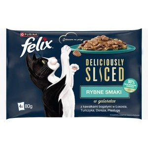 FELIX Deliciously Sliced Fish Flavours Katzennassfutter 4x80g