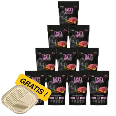 Tasty Dogs Life Junior Kalbfleisch in Geleeschale 10x500g + Miskomata GRATIS!