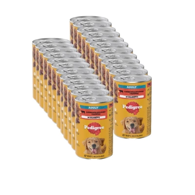 Pedigree Nassfutter für ausgewachsene Hunde mit Rindfleischpudding 24x1200g