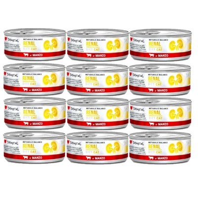 Disgual Nassfutter für Katzen, Veterinärmedizin, Nierenschutz, Rindfleisch (erwachsen),12x85 g