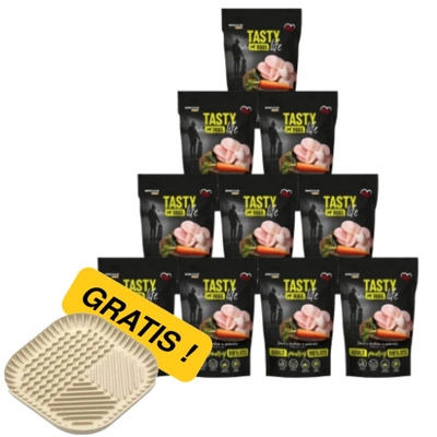 Tasty Dogs Life Geflügelgericht in Gelee 10x500g + Miskomata GRATIS!