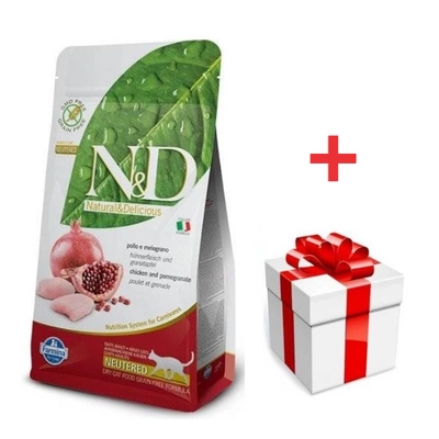 Farmina N&D Prime Feline Neutered Adult Chicken&Pomegranate 5kg + eine Überraschung für Ihren Hund