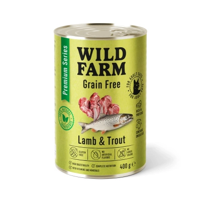 WILD FARM Premium Grain Free Lamm und Forelle 400g - getreidefreies Katzenfutter