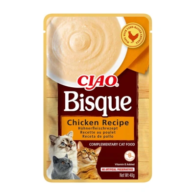INABA Cat Ciao Bisque – Ergänzungsfuttermittel für Katzen mit Hühnergeschmack, 40 g