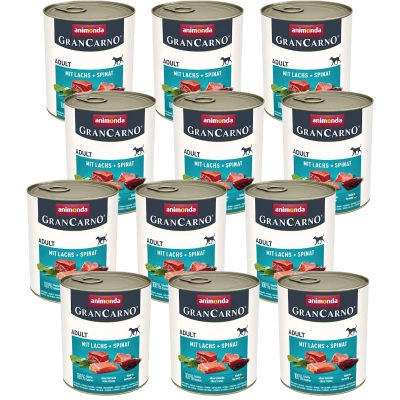 ANIMONDA GranCarno Adult Dog Geschmack: Lachs + Spinat 12x800g