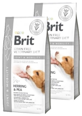 Brit Grain Free Veterinary Diet Dog Joint & Mobility Hering & Erbsen 2x12kg