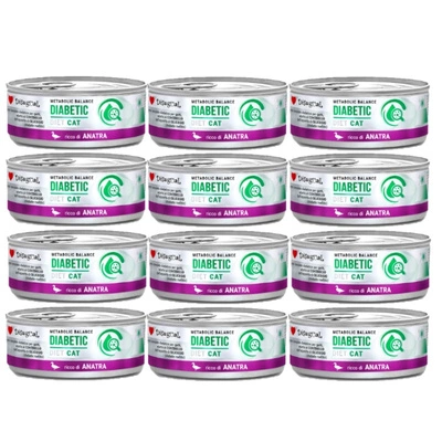 Disgual Nassfutter für Katzen, tierärztlich, diabetische Ente (ausgewachsen),12x85 g