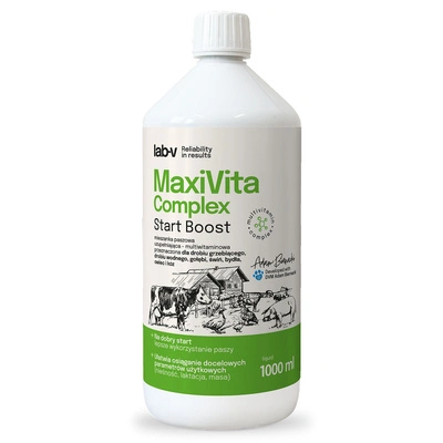 Lab-v MaxiVita Complex – Ergänzungsfuttermittel – Multivitaminpräparat in flüssiger Form, für Hühnervögel, Wasservögel, Tauben, Schweine, Rinder, Schafe und Ziegen, 1000 ml
