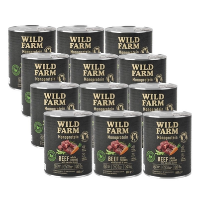 WILD FARM Monoprotein Beef 12x800 g hypoallergenes Hundefutter