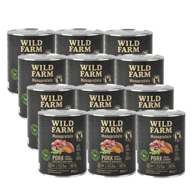 WILD FARM Monoprotein Schwein 12x800g hypoallergenes Hundefutter