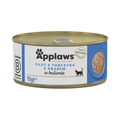 APPLAWS Tuna Fillet With Crab In Broth Tin 70g