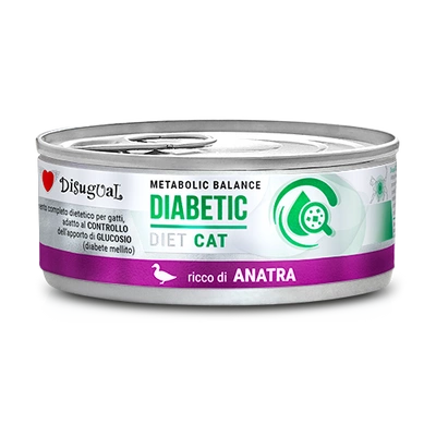 Disgual Nassfutter für Katzen, tierärztlich, diabetische Ente (ausgewachsen), 85 g