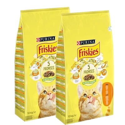 PURINA Friskies Katzenfutter mit Huhn und Gemüse 2x10kg