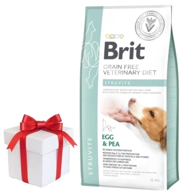 Brit Grain Free Veterinary Diet Dog Struvite Egg & Pea 12kg + Überraschung für den Hund GRATIS!