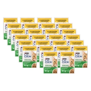 Purina Cat Chow Sterilised Hühner- und Auberginenfutter in Sauce 26x85g