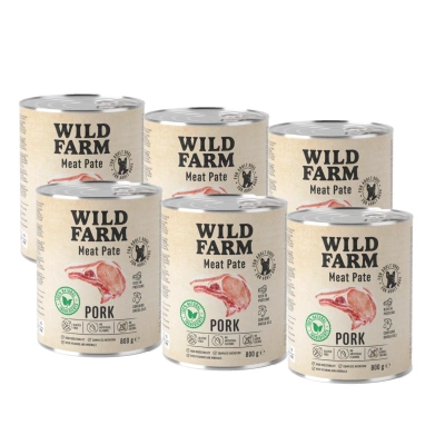 WILD FARM Pastete Schweinefleisch 6x800g glutenfreies Hundefutter