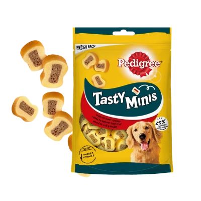 Pedigree Tasty Bites Chewy Slice Adult Dog Treat mit Rindfleisch 155g