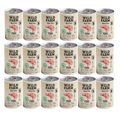 Wild Farm Pate Pork 18x400g glutenfreies Hundefutter