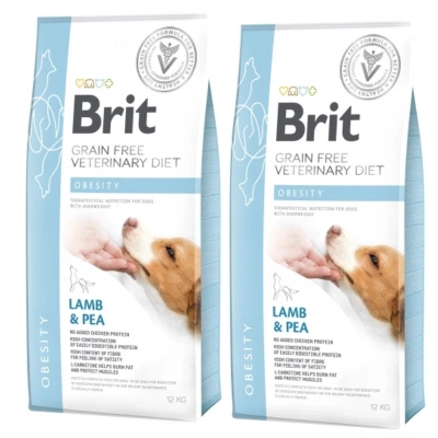 Brit Grain Free Veterinary Diet Dog Obesity Lamm und Erbse 2x12kg
