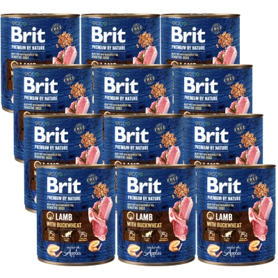 Brit Premium By Nature Lamb With Buckwheat 12x800g