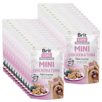 Brit Care Mini Pouch Filets in Hühner- und Thunfischsoße 24x85g