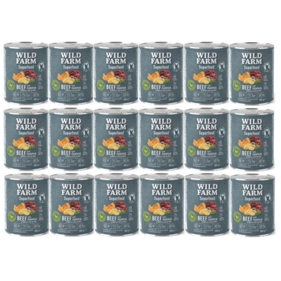 WILD FARM Superfood Beef (Rindfleisch mit Kürbis, Kartoffeln und Petersilie) 18x800g getreidefreies Hundefutter