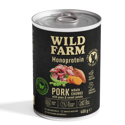 Wild Farm Monoprotein Schweinefleisch 400g hypoallergenes Hundefutter