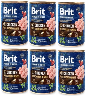 Brit Premium By Nature Chicken With Chicken Hearts 6x800g