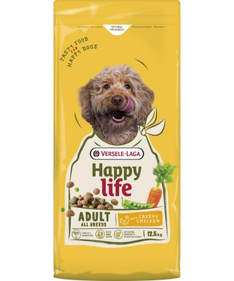 VERSELE-LAGA Happy Life Adult mit Huhn 12,5 kg - Futter für ausgewachsene Hunde mit Huhn